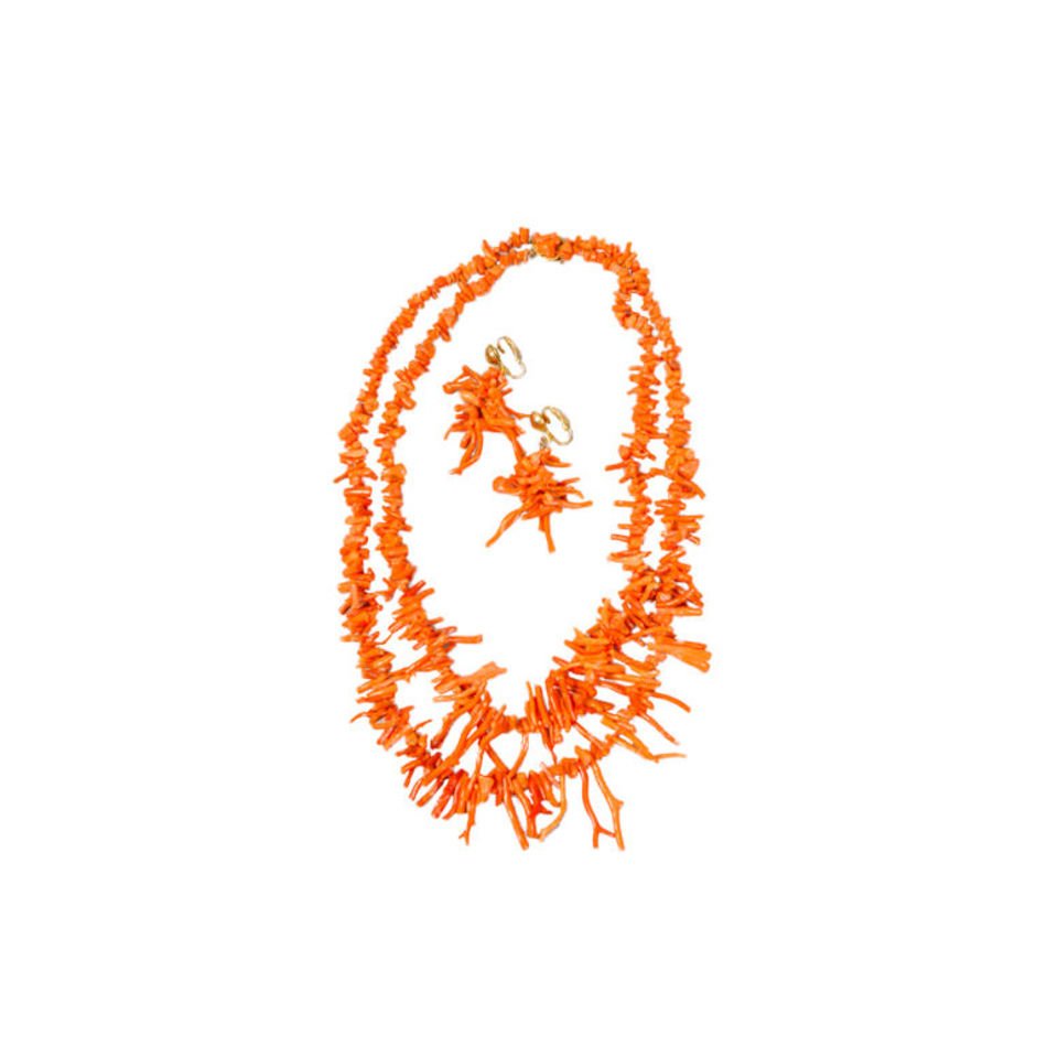 Branch Coral Necklace And Earrings At 1stdibs