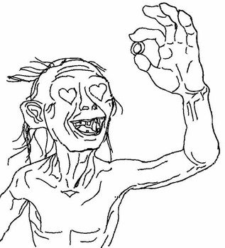 Hobbit With Gollum Colouring Pages