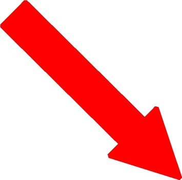 Red Right Down Arrow At Clkercom Vector Online