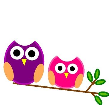 Purple And Pink Owls At Clkercom Vector Online