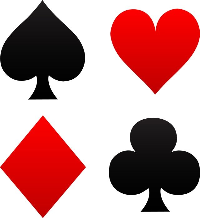 card symbols on a white background
