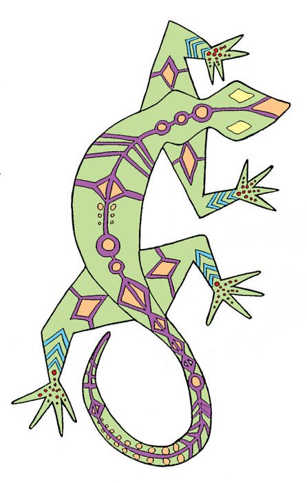 Tribal Lizard drawing