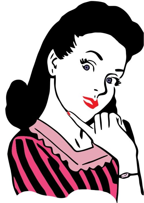 Retro Woman 2 By Tikigiki Drawing Of A