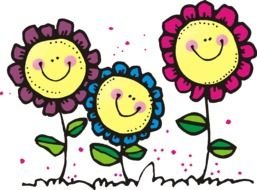 Clipart of smiling flowers