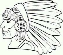 American Chief Native Apache Tribe Coloring Page