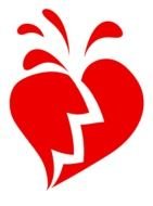 clipart of Red broken heart