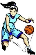 Clipart of the basketball player girl