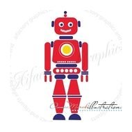 Cute Red Robot Single $1 By Aifactory Graphics And