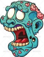 Cartoon Zombie Head N24
