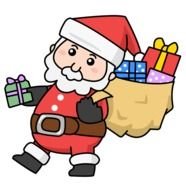 santa claus with gifts as a picture for clipart