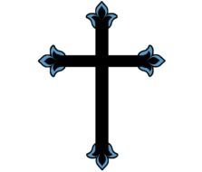 cross on a black background