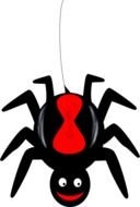 painted black spider with a red spot on the back