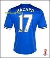 Football Jersey Free Chelsea Hazard Home Blue 2013 2014