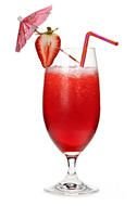 red cocktail with strawberries as a picture for clipart