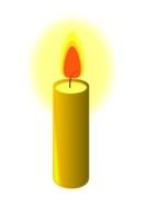 yellow burning candle