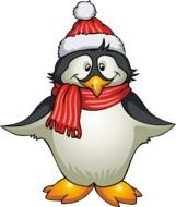 Cartoon winter penguin clipart