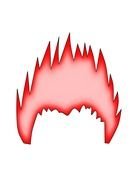 red fire on a white background