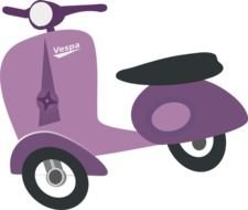 graphic image of purple Vespa Scooter