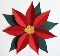 Poinsettia Paper Piecing Pattern For Scrapbooking And Card Making
