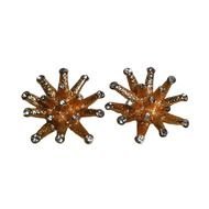1980s 3 Dimensional Sea Star Earrings With Rhinestones At 1stdibs