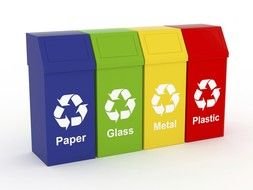 four garbage containers for waste collection
