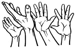Clip art of Hands up