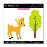 Lil Woodland Deer Cute Digital Set Animal Fawn Forest
