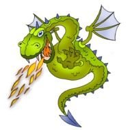 Cartoon Baby Dragon Breathing Fire Funny Dragons