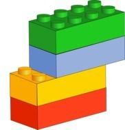 Lego Brick green yellow red