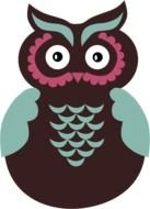 Turquoise Owl drawing