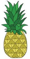 pineapple with green leaves on a white background