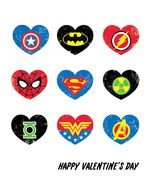banner with various characters of superheroes