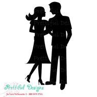 Items Similar To Silhouette In Love Couple Engaged Date