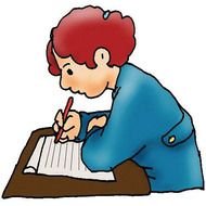 a man writes a letter drawing