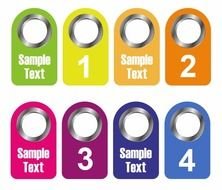 Vector Set Of Empty Colorful Tags With Metal Rings