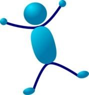 Clipart of Jumping stickman