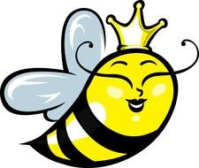 drawing of a queen bee with a crown
