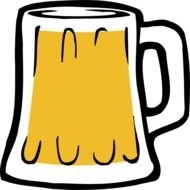 drawn beer mug on a white background