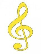 Yellow Treble Clef Right Click Image & Save