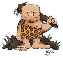 Prehistoric man drawing