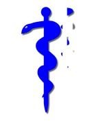 silhouette of a snake around a needle