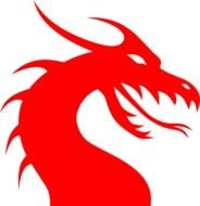 red dragon on the white background