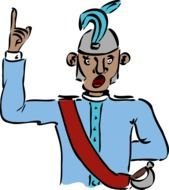 drawing of an officer with a raised hand