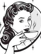 portrait of a vintage girl with a cup of coffee