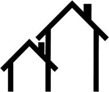 Simple House Outline Split Level In Dark