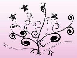 Clipart of swirling bouquet leaves