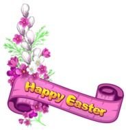 Clipart of Happy Easter sign