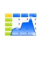 Microsoft Excel table and diagram, abstract icon