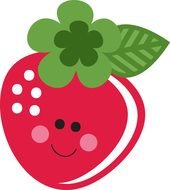 painted pink cartoon strawberry