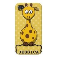 Yellow Personalized Cute Giraffe Iphone 4 Cover Zazzle